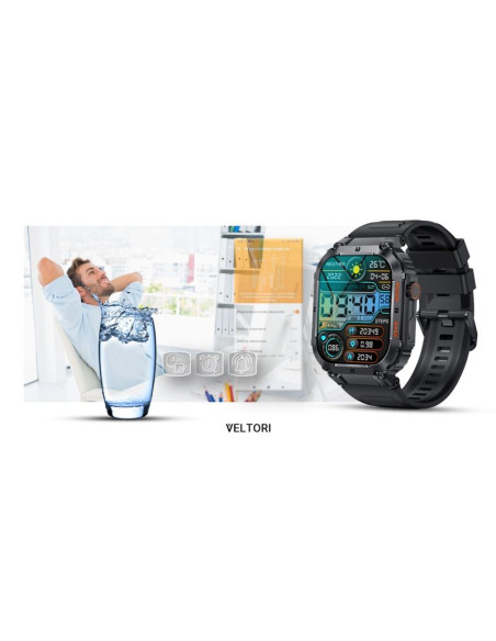 Smartwatch veltori vt200-1 czarny pasek silikonowy