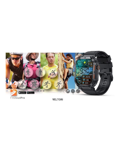 Smartwatch veltori vt200-1 czarny pasek silikonowy