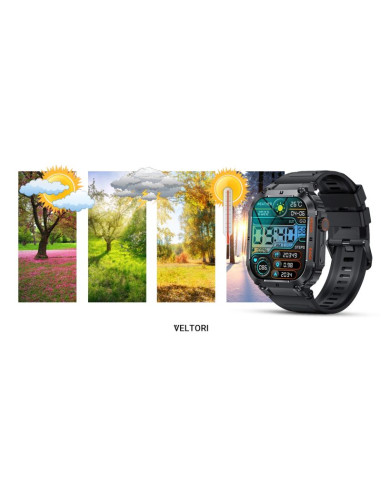 Smartwatch veltori vt200-1 czarny pasek silikonowy