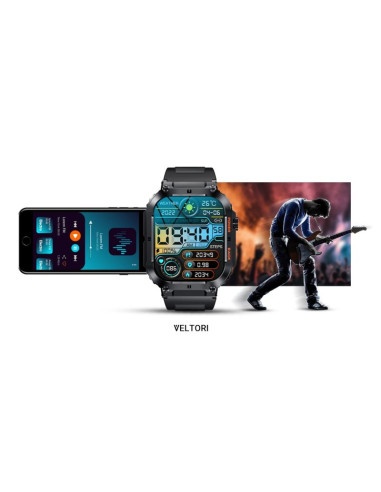 Smartwatch veltori vt200-1 czarny pasek silikonowy