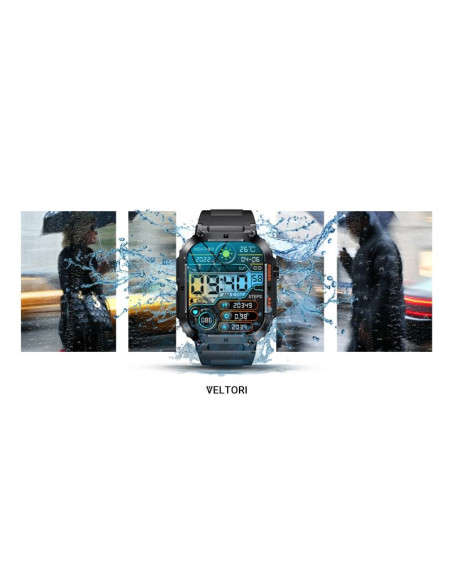 Smartwatch veltori vt200-1 czarny pasek silikonowy