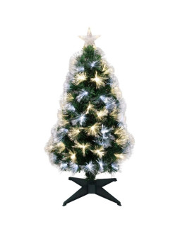 Choinka dekoracyjna światłowodowa ciepły zimny biały 90cm