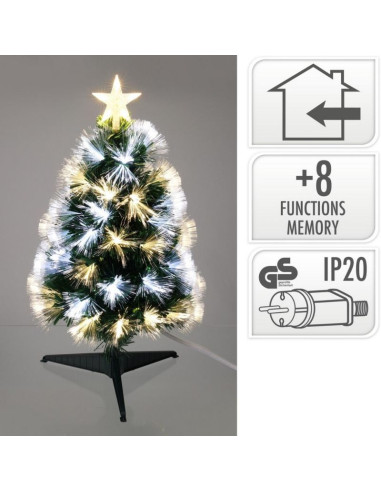 Choinka dekoracyjna światłowodowa ciepły zimny biały 90cm