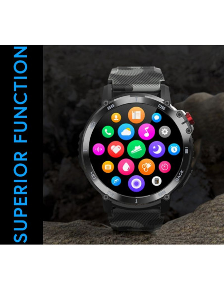 Smartwatch męski rubicon rncf08 black/moro smarub232