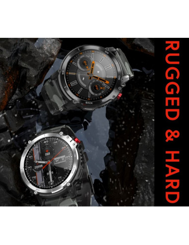 Smartwatch męski rubicon rncf08 black/moro smarub232