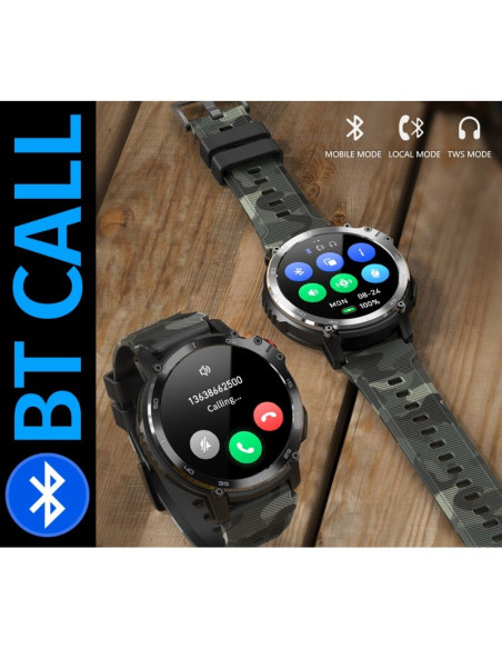 Smartwatch męski rubicon rncf08 black/moro smarub232