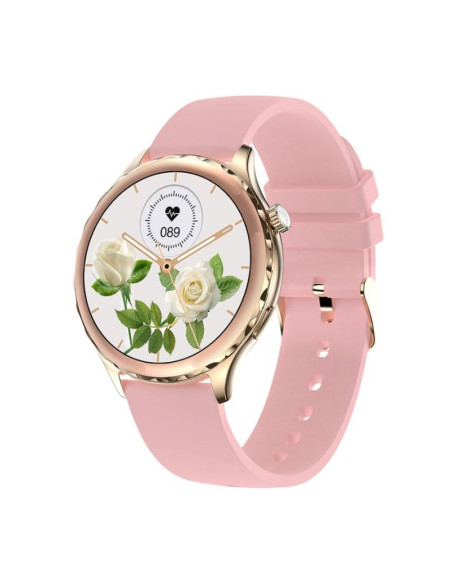 Smartwatch damski rubicon rncf02-2 złoty + pasek różowy