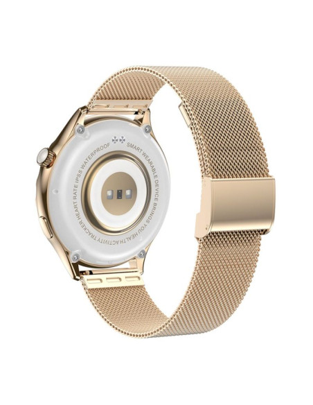 Smartwatch damski rubicon rncf02-2 złoty + pasek różowy