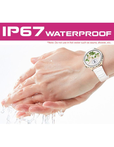 Smartwatch damski rubicon rncf02-2 złoty + pasek różowy