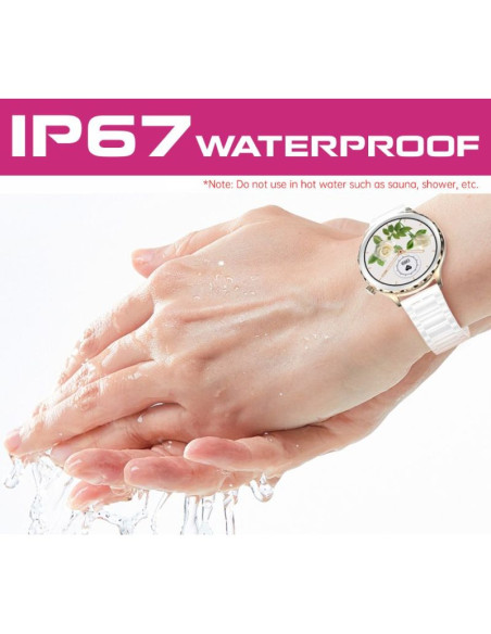 Smartwatch damski rubicon rncf02-2 złoty + pasek różowy