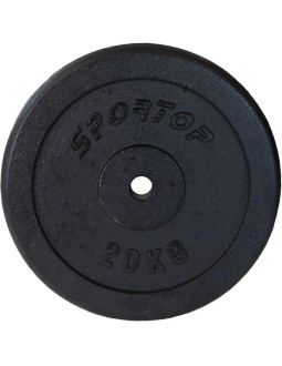 Obciążenie żeliwne czarne 20 kg enero fit fi26,5 2