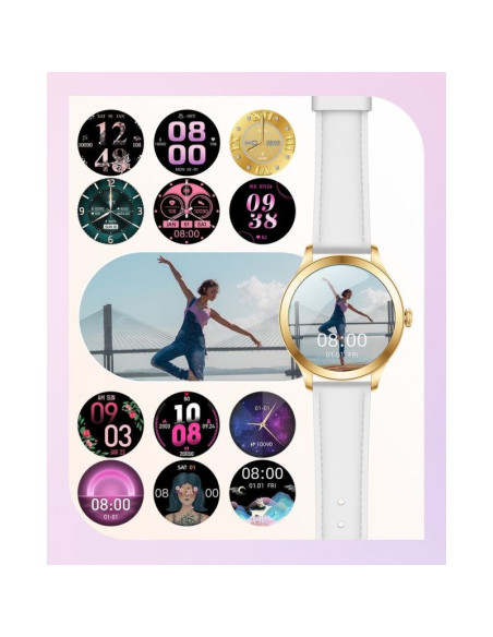 Smartwatch gravity biało złoty 2 paski gt25-2 pro