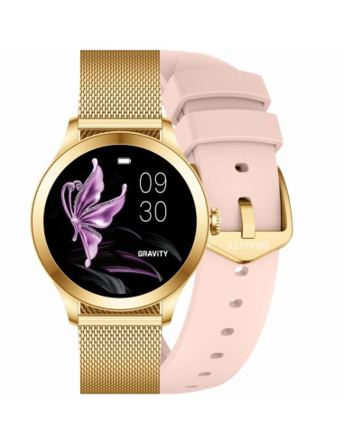 Smartwatch gravity różowo złoty 2 paski gt25-1 pro