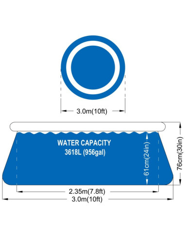 Basen rozporowy z dmuchanym kołnierzem 300x76cm 17793