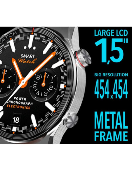 Smartwatch rubicon rnce99 black metal + silicon smarub194