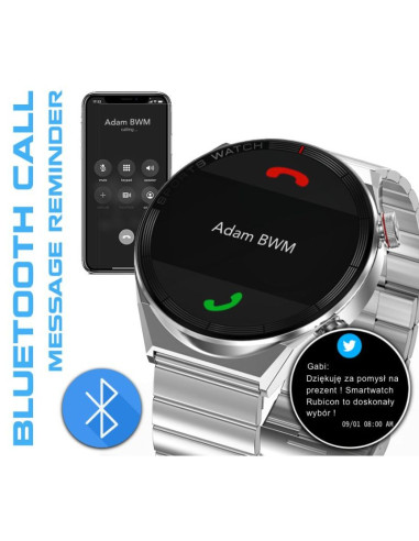 Smartwatch rubicon rnce99 black metal + silicon smarub194