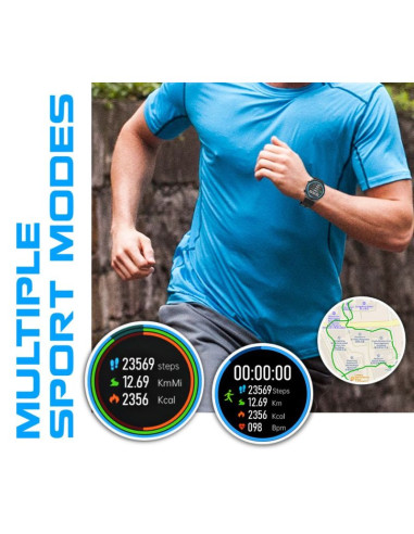 Smartwatch rubicon rnce99 black metal + silicon smarub194