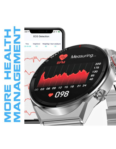 Smartwatch rubicon rnce99 black metal + silicon smarub194