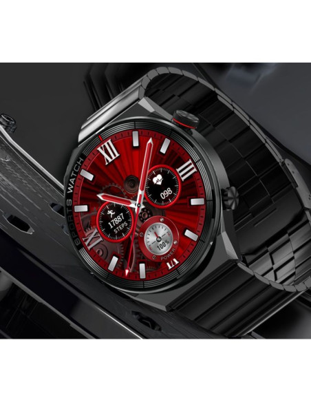 Smartwatch rubicon rnce99 black metal + silicon smarub194