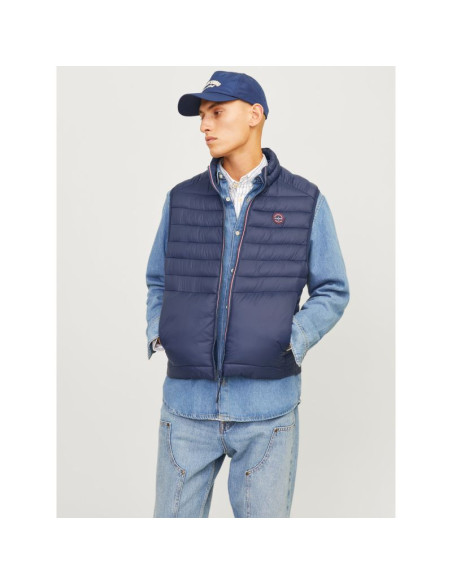Jack & jones puchowy bezrękawnik jjemulti bodywarmer collar noos 12258457 navy blazer/true red