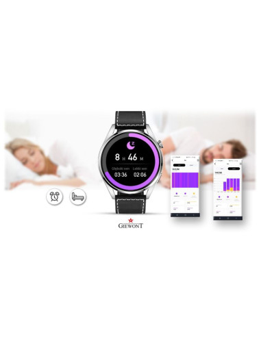 Smartwatch giewont vertex smartcall gw450-5 silver/carbon leather