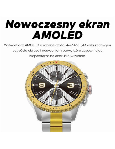 Smartwatch męski gravity gt16-2 black / czarna bransoleta