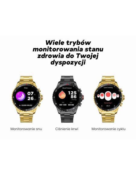 Smartwatch męski gravity gt16-2 black / czarna bransoleta