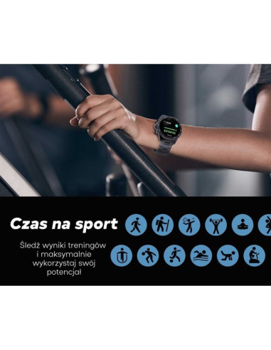 Smartwatch męski gravity gt16-2 black / czarna bransoleta