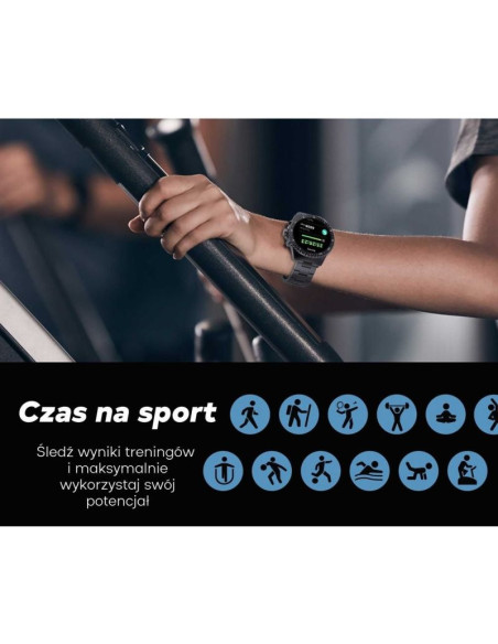 Smartwatch męski gravity gt16-2 black / czarna bransoleta