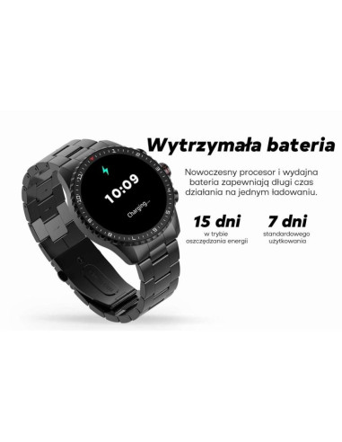 Smartwatch męski gravity gt16-2 black / czarna bransoleta