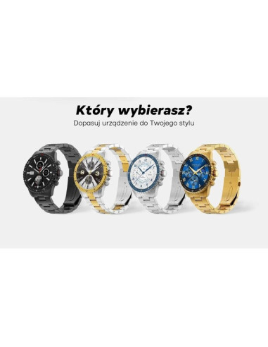 Smartwatch męski gravity gt16-2 black / czarna bransoleta