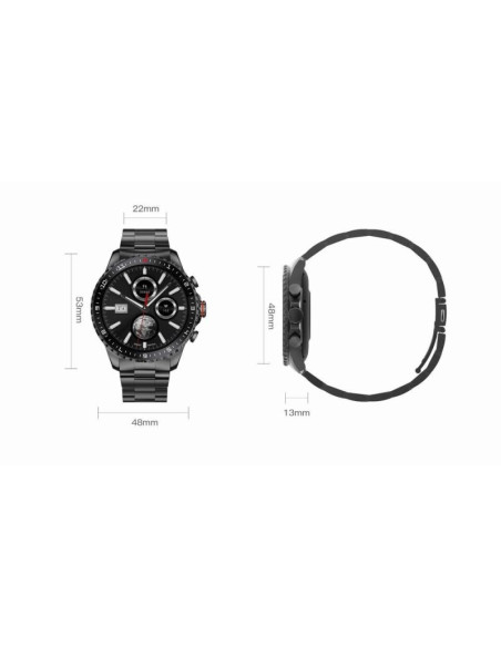 Smartwatch męski gravity gt16-2 black / czarna bransoleta