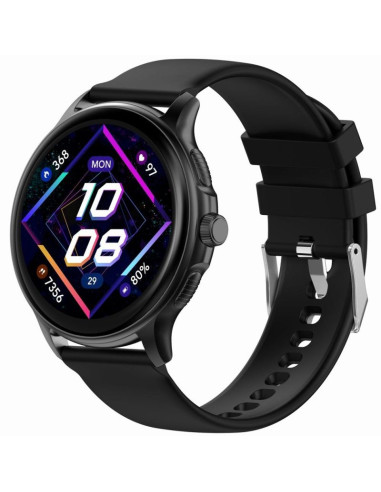 Smartwatch damski gravity gt12-1 czarny pasek silikonowy + czarna bransoleta