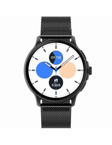 Smartwatch damski gravity gt12-1 czarny pasek silikonowy + czarna bransoleta