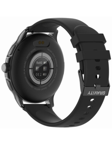 Smartwatch damski gravity gt12-1 czarny pasek silikonowy + czarna bransoleta