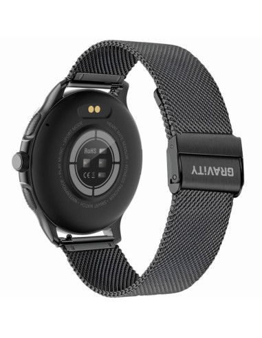 Smartwatch damski gravity gt12-1 czarny pasek silikonowy + czarna bransoleta