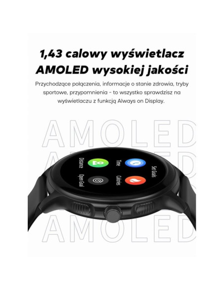 Smartwatch damski gravity gt12-1 czarny pasek silikonowy + czarna bransoleta