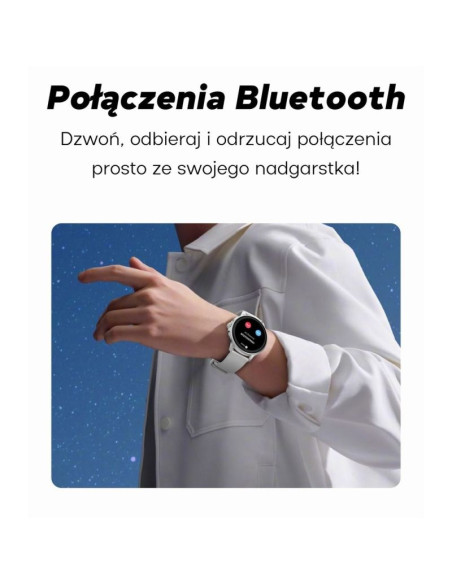 Smartwatch damski gravity gt12-1 czarny pasek silikonowy + czarna bransoleta