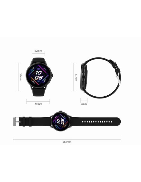 Smartwatch damski gravity gt12-1 czarny pasek silikonowy + czarna bransoleta