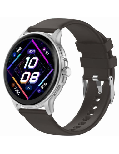 Smartwatch damski gravity gt12-7 czarny pasek silikonowy + srebrna bransoleta