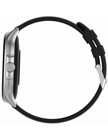 Smartwatch damski gravity gt12-7 czarny pasek silikonowy + srebrna bransoleta