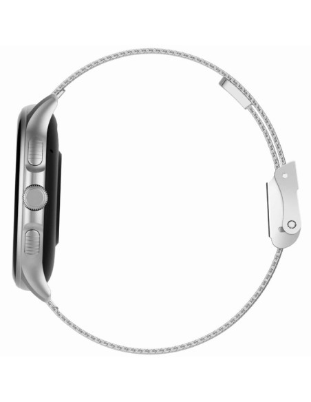 Smartwatch damski gravity gt12-7 czarny pasek silikonowy + srebrna bransoleta