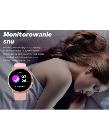 Smartwatch damski gravity gt12-7 czarny pasek silikonowy + srebrna bransoleta