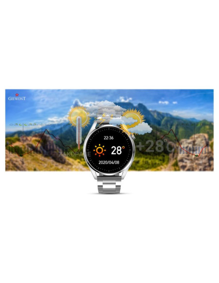 Smartwatch giewont vertex smartcall gw450-4 silver/carbon silikon