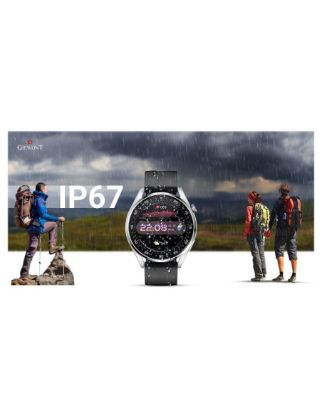 Smartwatch giewont vertex smartcall gw450-4 silver/carbon silikon