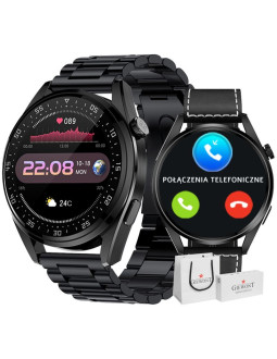 Smartwatch giewont vertex smartcall gw450-2 carbon/carbon leather