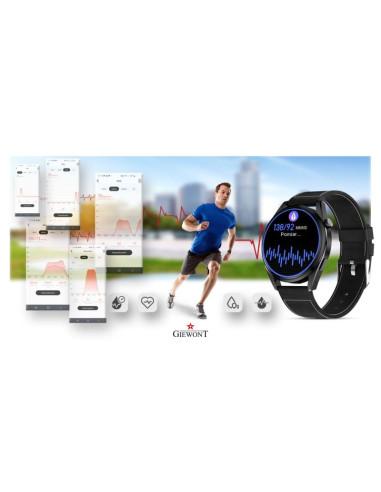 Smartwatch giewont vertex smartcall gw450-2 carbon/carbon leather