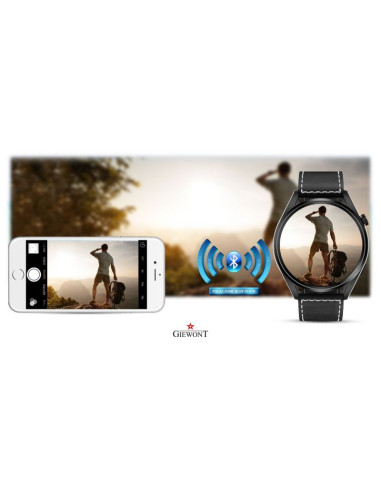 Smartwatch giewont vertex smartcall gw450-2 carbon/carbon leather