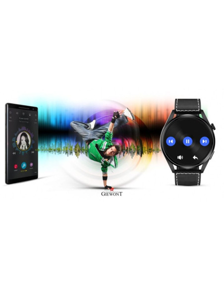 Smartwatch giewont vertex smartcall gw450-2 carbon/carbon leather