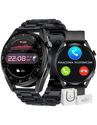 Smartwatch giewont vertex smartcall gw450-1 carbon/carbon silikon